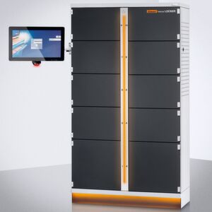 Das neue Warenausgabesystem der Hoffmann Group kommt in der Gestalt eines Spindschranks daher. Das neue Warenausgabesystem der Hoffmann Group kommt in der Gestalt eines Spindschranks daher.