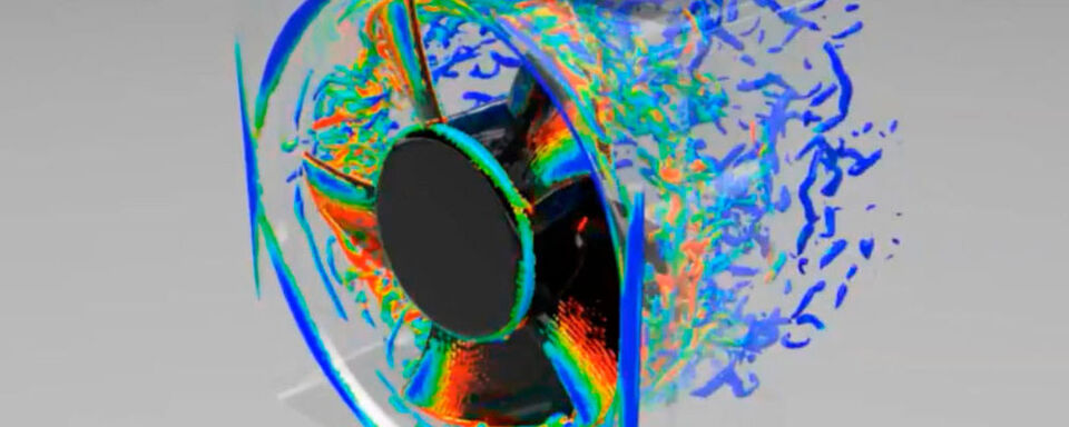 Die physikalische Simulation erlaubt es, der digitalen Geometrie ein Abbild ihres physikalischen Verhaltens hinzuzufügen – zum Beispiel das Geräuschverhalten eines Ventilators. Die physikalische Simulation erlaubt es, der digitalen Geometrie ein Abbild ihres physikalischen Verhaltens hinzuzufügen – zum Beispiel das Geräuschverhalten eines Ventilators.