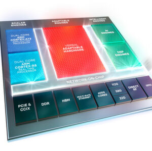 Das beste aus drei Welten: Mit den voll software-programmierbaren ACAP-Bauteilen will Xilinx die besten Eigenschaften von FPGAs, GPUs und CPUs in einer SoC-Plattform vereinen. Ein dedizierter KI-Stack trägt dafür Sorge, dass sich die SoC-Plattform inbesondere für KI-Inferenz eignet. Das beste aus drei Welten: Mit den voll software-programmierbaren ACAP-Bauteilen will Xilinx die besten Eigenschaften von FPGAs, GPUs und CPUs in einer SoC-Plattform vereinen. Ein dedizierter KI-Stack trägt dafür Sorge, dass sich die SoC-Plattform inbesondere für KI-Inferenz eignet.