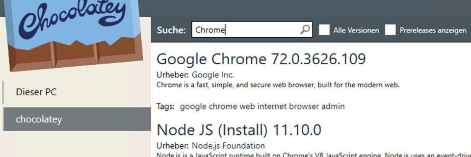 Mit Chocolatey lassen sich Anwendungen auf PCs und Servern bequem installieren und aktuell halten. Mit Chocolatey lassen sich Anwendungen auf PCs und Servern bequem installieren und aktuell halten.