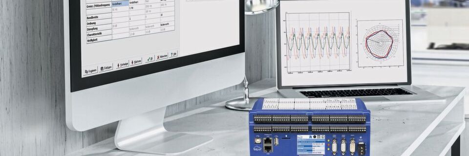Expert Vibro (Mitte) kombiniert Schwingungsmesstechnik mit vielfältigen Schnittstellen – so können Messwerte direkt visualisiert werden. Expert Vibro (Mitte) kombiniert Schwingungsmesstechnik mit vielfältigen Schnittstellen – so können Messwerte direkt visualisiert werden.