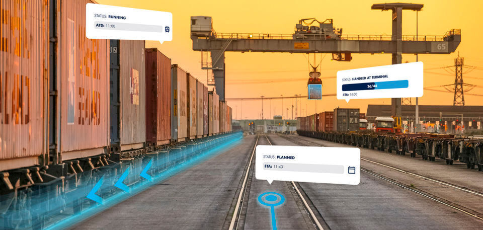 Jederzeit den aktuellen Status auf der Schiene im Überblick. Transportunternehmen bekommen einen Einblick in die Abfertigung des Zugs an einem Terminal. Jederzeit den aktuellen Status auf der Schiene im Überblick. Transportunternehmen bekommen einen Einblick in die Abfertigung des Zugs an einem Terminal.