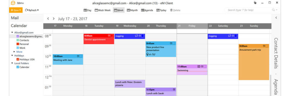 Kalender- und Projektmanagement-Funktionen erweitern den Werkzeugkasten der E-Mail-Lösung „eM Client“ aus Prag. Kalender- und Projektmanagement-Funktionen erweitern den Werkzeugkasten der E-Mail-Lösung „eM Client“ aus Prag.