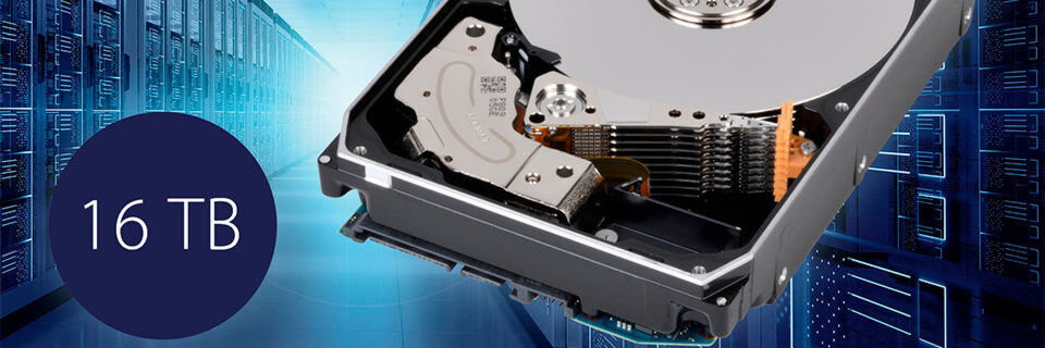 Die Helium-versiegelten HDDs der MG08-Serie von Toshiba bieten 16 Terabyte Speicherkapazität. Die Helium-versiegelten HDDs der MG08-Serie von Toshiba bieten 16 Terabyte Speicherkapazität.