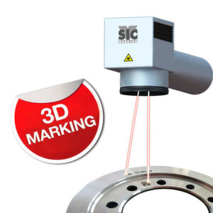 Lasermarkierköpfe mit 3D-Höhenausgleich können sehr einfach in Produktionsanlagen integriert werden. Lasermarkierköpfe mit 3D-Höhenausgleich können sehr einfach in Produktionsanlagen integriert werden.