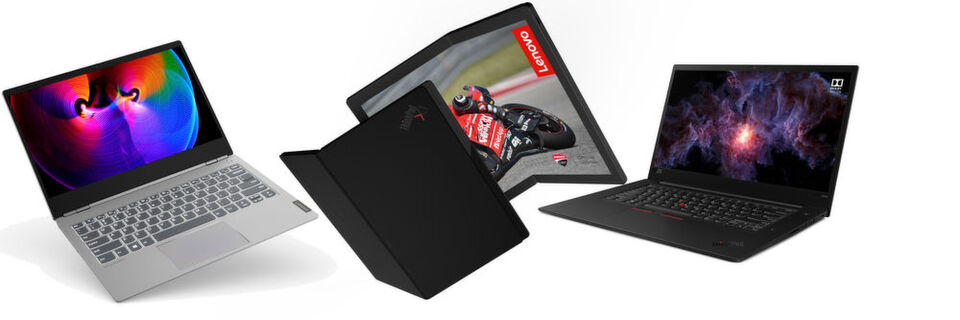 Mit Thinkbook stellt Lenovo eine neue Notebook-Familie für den Einsatz in kleineren und mittleren Unternehmen vor. Das Thinkpad X1 Extreme der zweiten Generation kommt mit Intel-Octacore-Prozessor und stärkerer CPU. Einen Ausblick auf die Zukunft gibt der Thinkpad-X1-Prototyp mit faltbarem OLED-Panel. Mit Thinkbook stellt Lenovo eine neue Notebook-Familie für den Einsatz in kleineren und mittleren Unternehmen vor. Das Thinkpad X1 Extreme der zweiten Generation kommt mit Intel-Octacore-Prozessor und stärkerer CPU. Einen Ausblick auf die Zukunft gibt der Thinkpad-X1-Prototyp mit faltbarem OLED-Panel.