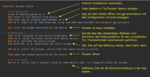 Beispielcode zum Einrichten und Auslösen eines Tür-/Fenster-Sensors mit Verifizieren des Alarms aus dem Smartphone.Foto: Beispielcode zum Einrichten und Auslösen eines Tür-/Fenster-Sensors mit Verifizieren des Alarms aus dem Smartphone.Foto: