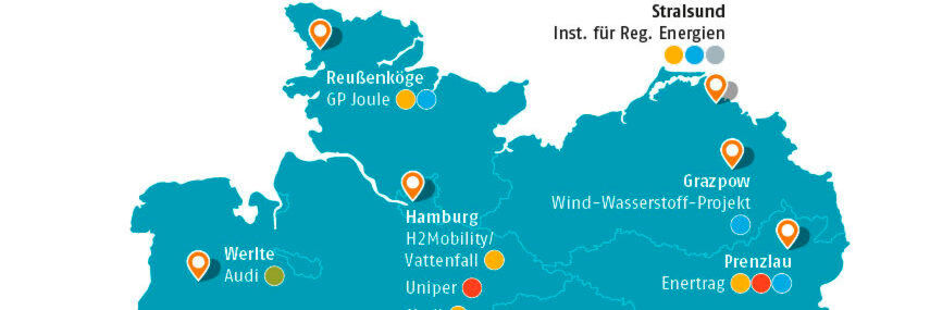 Von der Tankstelle zum künstlichen Erdgas: deutschlandweit erforschen Projekte die Wasserstoffwirtschaft von morgen. Von der Tankstelle zum künstlichen Erdgas: deutschlandweit erforschen Projekte die Wasserstoffwirtschaft von morgen.