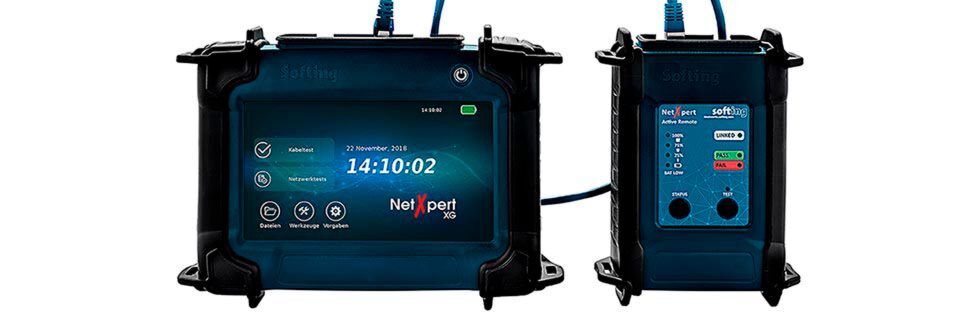 Tests mit dem NetXpert XG können am Hauptgerät oder an der Remoteeinheit gestartet werden. Tests mit dem NetXpert XG können am Hauptgerät oder an der Remoteeinheit gestartet werden.