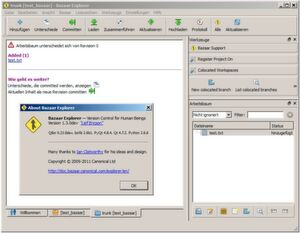 Bazaar grafisch unter Windows – schlicht, veraltet und im Test mit Absürzen. Bazaar grafisch unter Windows – schlicht, veraltet und im Test mit Absürzen.