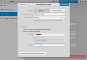 Für unser Hacking-Beispiel legen wir einen neuen Nutzer in der Gnome-Nutzerverwaltung an. Für unser Hacking-Beispiel legen wir einen neuen Nutzer in der Gnome-Nutzerverwaltung an.