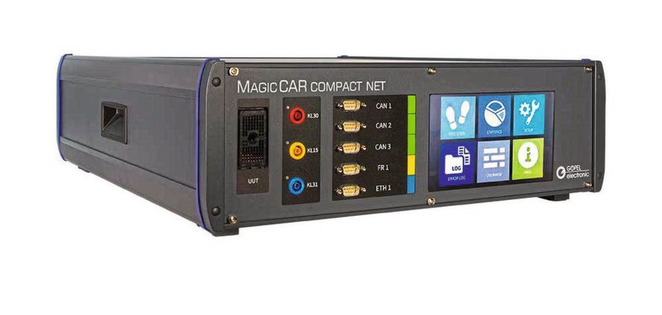 Desktop-Prüfumgebung MagicCAR compact vereint In-Vehicle Network Testing und Funktionstests. Desktop-Prüfumgebung MagicCAR compact vereint In-Vehicle Network Testing und Funktionstests.