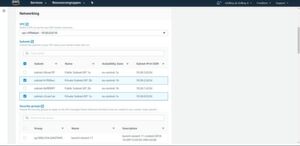 Im Networking-Bereich lassen sich die Subnetze und Security-Gruppen zuordnen. Im Networking-Bereich lassen sich die Subnetze und Security-Gruppen zuordnen.