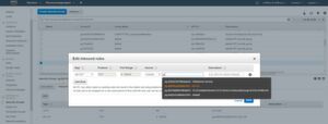 Die Security Group soll nur den eingehenden Traffic des Load Balancers entgegennehmen. Die Security Group soll nur den eingehenden Traffic des Load Balancers entgegennehmen.