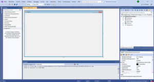 Visual Studio-Oberfläche beim Erstellen einer neuen Windows-Anwendung mit einem Formular. Visual Studio-Oberfläche beim Erstellen einer neuen Windows-Anwendung mit einem Formular.