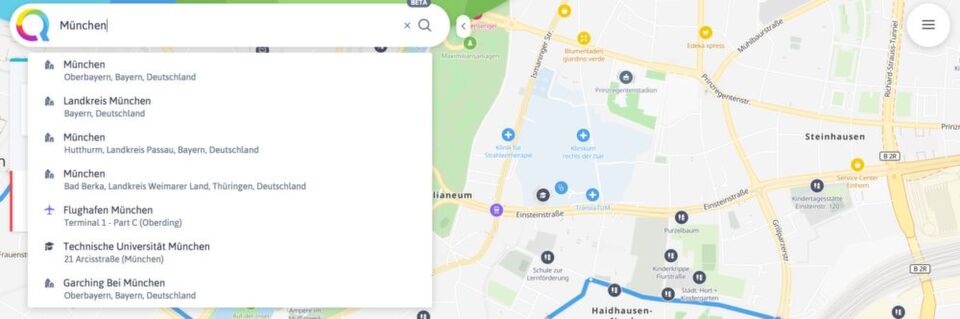 Die Suchmaschine Qwant bietet einen eigenen Kartendienst ohne Datenverwertung an. Die Suchmaschine Qwant bietet einen eigenen Kartendienst ohne Datenverwertung an.