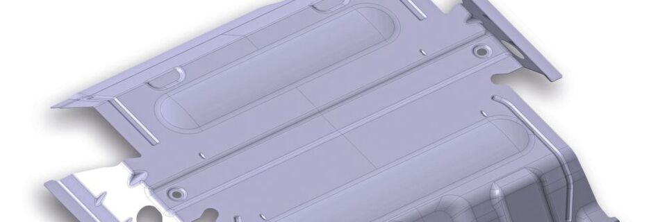 Das Strukturbauteil aus dem beschriebenen Projekt besteht aus tiefgezogenem 0,8 mm dickem HX260LAD. Das Strukturbauteil aus dem beschriebenen Projekt besteht aus tiefgezogenem 0,8 mm dickem HX260LAD.