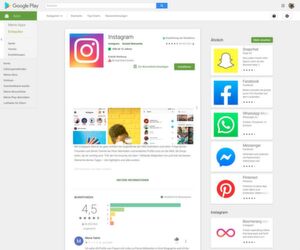 Die Gliederung von Google Play Store und Apple App Store ist weitestgehend identisch. Die Gliederung von Google Play Store und Apple App Store ist weitestgehend identisch.