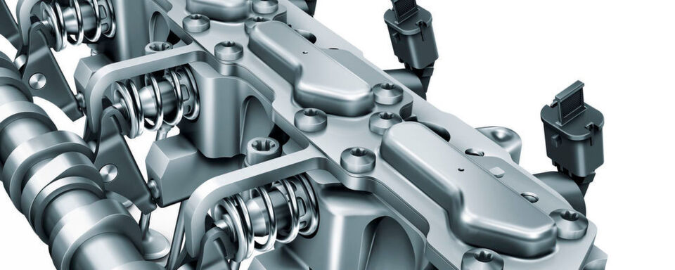 Das elektro-hydraulische, vollvariable Ventiltriebsystem Uni Air ermöglicht einen extremen Miller-Zyklus. Das elektro-hydraulische, vollvariable Ventiltriebsystem Uni Air ermöglicht einen extremen Miller-Zyklus.