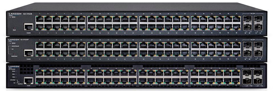 Mit der GS-3152X-Serie hat Lancom erstmals Switches mit grundlegenden Layer-3-Funktionen im Programm. Mit der GS-3152X-Serie hat Lancom erstmals Switches mit grundlegenden Layer-3-Funktionen im Programm.