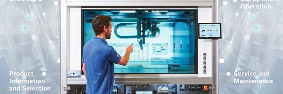 Bosch Rexroth verbindet reale Komponenten und Systeme durchgängig mit Software zu kompletten Lösungen. Bosch Rexroth verbindet reale Komponenten und Systeme durchgängig mit Software zu kompletten Lösungen.