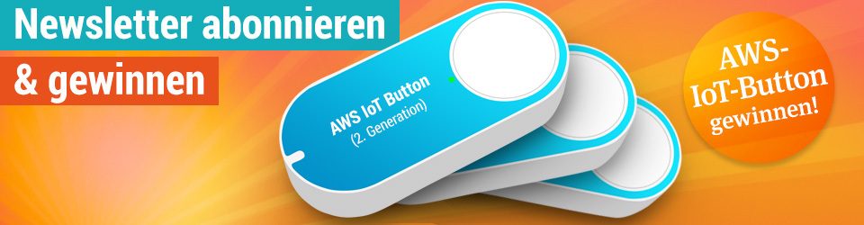 Wir verlosen unter allen Teilnehmern 11x einen AWS-IoT-Button! Wir verlosen unter allen Teilnehmern 11x einen AWS-IoT-Button!
