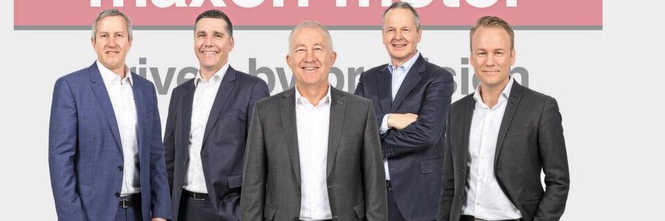 Das globale Management von Maxon (v.l.): Martin Zimmermann, Norbert Bitzi, Eugen Elmiger, Ulrich Claessen und Björn Axelsson. Das globale Management von Maxon (v.l.): Martin Zimmermann, Norbert Bitzi, Eugen Elmiger, Ulrich Claessen und Björn Axelsson.
