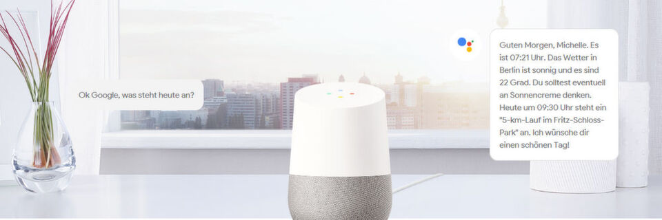 Sprachassistenten - wie hier Google Home - hören nicht nur für sie gedachte Gespräche mit. Sprachassistenten - wie hier Google Home - hören nicht nur für sie gedachte Gespräche mit.