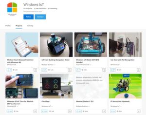 Websites wie Hackster zeigen mögliche Projekte mit Windows IoT, die entweder direkt auf dem Pi laufen oder dort nachgebaut werden können. Websites wie Hackster zeigen mögliche Projekte mit Windows IoT, die entweder direkt auf dem Pi laufen oder dort nachgebaut werden können.