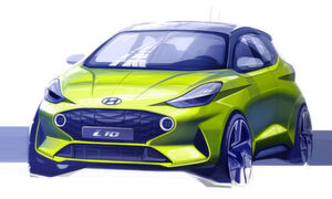 Hyundai präsentiert die Neuauflage seines Kleinstwagens i10. Eine erste Designskizze macht deutlich, dass der Stadtfloh mit einem expressiver wirkenden Blechkleid vorfährt. Hyundai präsentiert die Neuauflage seines Kleinstwagens i10. Eine erste Designskizze macht deutlich, dass der Stadtfloh mit einem expressiver wirkenden Blechkleid vorfährt.