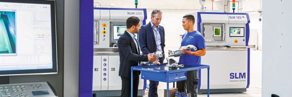 Auf der EMO Hannover 2019 berät SLM Solutions Einsteiger in die Additive Fertigung. Auf der EMO Hannover 2019 berät SLM Solutions Einsteiger in die Additive Fertigung.