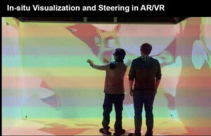 Die dreidimensionale AR- und VR-Visualisierung von Mikroskopiebildern und Simulationsdaten erlaubt auch Gestensteuerung. Die dreidimensionale AR- und VR-Visualisierung von Mikroskopiebildern und Simulationsdaten erlaubt auch Gestensteuerung.