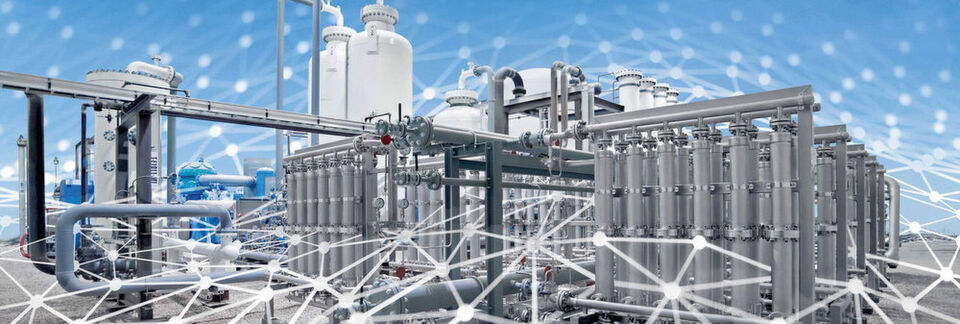 Das Bild zeigt eine Membrananlage von Linde. Das Bild zeigt eine Membrananlage von Linde.