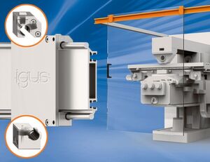 Zwei schmiermittelfreie Hybrid-Rollenlager ermöglichen zum Beispiel ein leichtes Verstellen von Türen in der seitlichen Einbaulage. Zwei schmiermittelfreie Hybrid-Rollenlager ermöglichen zum Beispiel ein leichtes Verstellen von Türen in der seitlichen Einbaulage.
