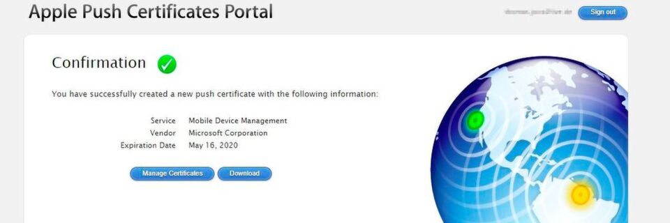 Für die Anbindung von iPhones/iPads an Geräterichtlinien in Office 365 wird ein Apple-Zertifikat benötigt. Für die Anbindung von iPhones/iPads an Geräterichtlinien in Office 365 wird ein Apple-Zertifikat benötigt.