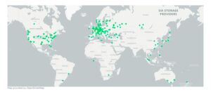 Die Anbieter von dezentralisiertem Speicher im Sia-Netzwerk sind über mehrere Kontinente zerstreut. Die Anbieter von dezentralisiertem Speicher im Sia-Netzwerk sind über mehrere Kontinente zerstreut.