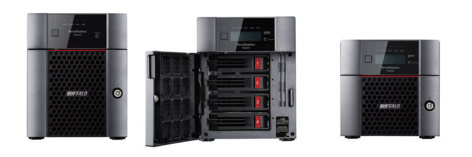 Buffalo bringt zwei neue Terastation-Serien auf den Markt: Die TS3020 mit ARM-Prozessor (links) sowie die TS6000 mit Intel Atom (mitte und rechts). Buffalo bringt zwei neue Terastation-Serien auf den Markt: Die TS3020 mit ARM-Prozessor (links) sowie die TS6000 mit Intel Atom (mitte und rechts).