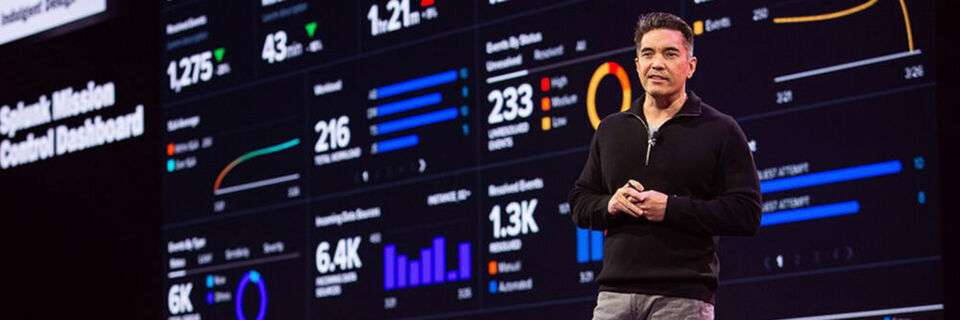 Splunk Chief Technology Officer Tim Tully präsentierte auf der Splunk.conf die neue, integrierte Umgebung für SOC: Mission Control. Splunk Chief Technology Officer Tim Tully präsentierte auf der Splunk.conf die neue, integrierte Umgebung für SOC: Mission Control.