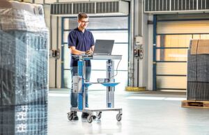 Mobiler Arbeitsplatz von Wanzl: Mit ihm ist man jederzeit flexibel und kabellos an Ort und Stelle. Mobiler Arbeitsplatz von Wanzl: Mit ihm ist man jederzeit flexibel und kabellos an Ort und Stelle.