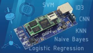 DNP/AISS1 Embedded-Machine-Learning-Starterkit: Das Kit besteht aus einem kompakten Evaluierungsboard mit einem 32-Bit-ARMCortex-A5-Rechnermodul, einer 10/100Mbps-LAN-Schnittstelle sowie verschiedenen Sensoren (1x triaxialer Inertialsensor, 1x Umgebungssensor mit Temperatur, Luftdruck und Luftfeuchtigkeit, 1x Kompasssensorelement). DNP/AISS1 Embedded-Machine-Learning-Starterkit: Das Kit besteht aus einem kompakten Evaluierungsboard mit einem 32-Bit-ARMCortex-A5-Rechnermodul, einer 10/100Mbps-LAN-Schnittstelle sowie verschiedenen Sensoren (1x triaxialer Inertialsensor, 1x Umgebungssensor mit Temperatur, Luftdruck und Luftfeuchtigkeit, 1x Kompasssensorelement).
