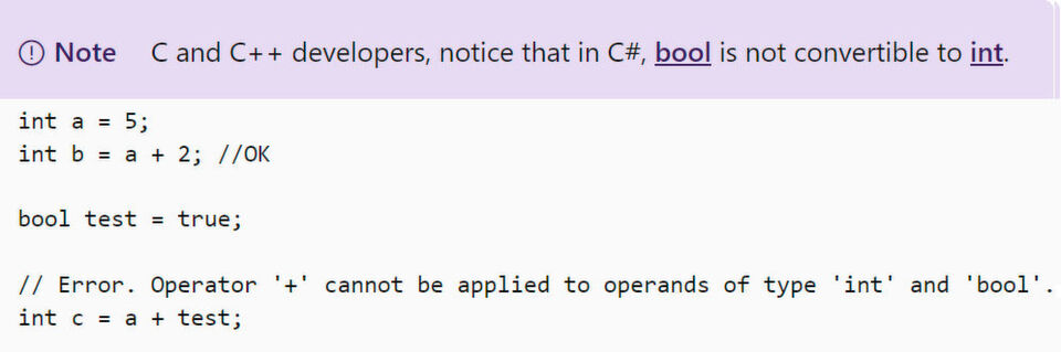 Bei den Datentypen in C# ist einiges zu beachten, so lassen sich Wahrheitswerte nicht in Integer konvertieren. Bei den Datentypen in C# ist einiges zu beachten, so lassen sich Wahrheitswerte nicht in Integer konvertieren.