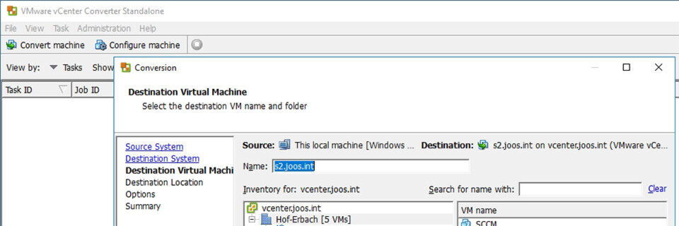 vCenter Converter hilft mit einem Assistenten bei der Migration von physischen Servern oder virtuellen Servern zu vSphere. vCenter Converter hilft mit einem Assistenten bei der Migration von physischen Servern oder virtuellen Servern zu vSphere.
