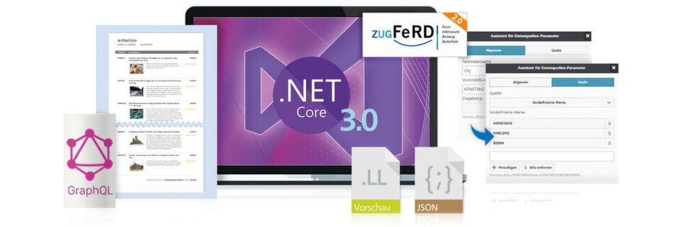 List & Label 25 bietet neben der Unterstützung von .NET Core 3.0 und GraphQL einige neue Funktionen, beispielsweise die Verknüpfung von Daten über Filterbedingungen. List & Label 25 bietet neben der Unterstützung von .NET Core 3.0 und GraphQL einige neue Funktionen, beispielsweise die Verknüpfung von Daten über Filterbedingungen.