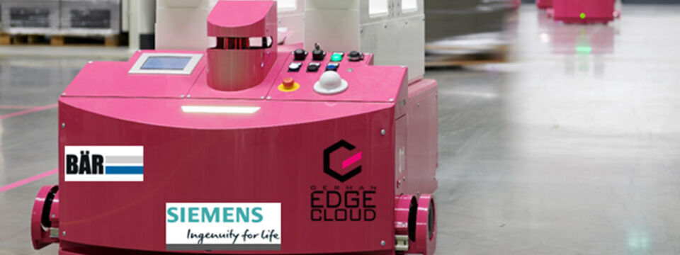 Die German Edge Cloud, Bär Automation und Siemens Mindsphere stellen auf der SPS-Messe eine KI-basierte Logistikoptimierung mit FTS-Systemen vor sowie ein All-inOne-Mini-Datacenter. Die German Edge Cloud, Bär Automation und Siemens Mindsphere stellen auf der SPS-Messe eine KI-basierte Logistikoptimierung mit FTS-Systemen vor sowie ein All-inOne-Mini-Datacenter.