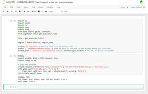 Die ML-Trainingsdaten wollen zunächst einmal in die Jupyter-Notebook-Instanz geladen werden. Die ML-Trainingsdaten wollen zunächst einmal in die Jupyter-Notebook-Instanz geladen werden.
