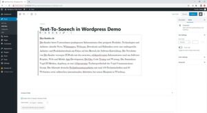 Die Text-to-Speech-Funktion lässt sich beim Erstellen eines neuen Posts testen. Die Text-to-Speech-Funktion lässt sich beim Erstellen eines neuen Posts testen.