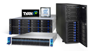 Server-Hersteller Tyan stattet seine Rechner auch mit Intel-Prozessoren aus. Vorgestellt wurde aber die jüngsten HPC- und Storage-Systeme mit der AMD-Technik „Epyc“ Server-Hersteller Tyan stattet seine Rechner auch mit Intel-Prozessoren aus. Vorgestellt wurde aber die jüngsten HPC- und Storage-Systeme mit der AMD-Technik „Epyc“