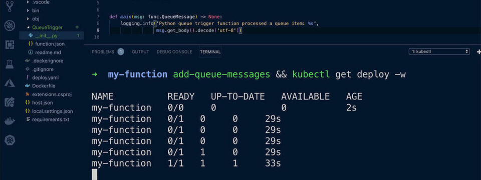 Vereinfachtes Skalieren mithilfe des Open-Source-Projekts Kubernetes-based event-driven autoscaling, Keda, wurde von Microsoft initiiert. Vereinfachtes Skalieren mithilfe des Open-Source-Projekts Kubernetes-based event-driven autoscaling, Keda, wurde von Microsoft initiiert.