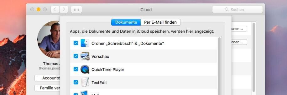 Datensicherung und -wiederherstellung mit iCloud & Co.: In macOS lassen sich Daten aus den wichtigsten Verzeichnissen mit iCloud synchronisieren. Datensicherung und -wiederherstellung mit iCloud & Co.: In macOS lassen sich Daten aus den wichtigsten Verzeichnissen mit iCloud synchronisieren.