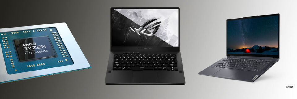 Mit dem Ryzen 4000 bringt AMD nun auch Mobilprozessoren mit Zen-2-Architektur. Neben den U-Modellen mit 15 Watt TDP gibt es auch 45-Watt-H-Modelle für Gaming-Notebooks und mobile Workstations. Mit dem Ryzen 4000 bringt AMD nun auch Mobilprozessoren mit Zen-2-Architektur. Neben den U-Modellen mit 15 Watt TDP gibt es auch 45-Watt-H-Modelle für Gaming-Notebooks und mobile Workstations.